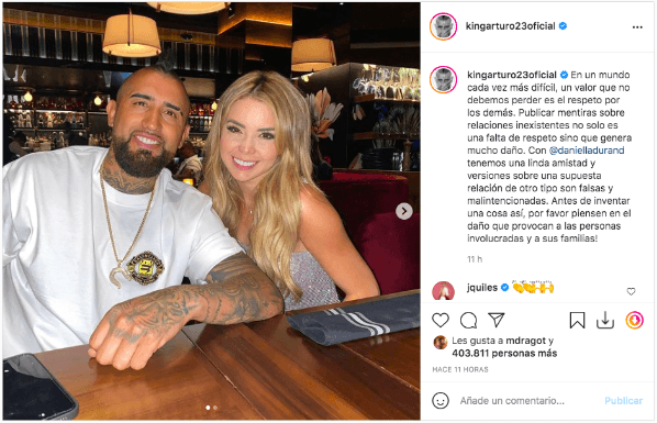 Arturo Vidal pareja | Volante La Roja Inter de Milán aclara relación con periodista Daniella Durand