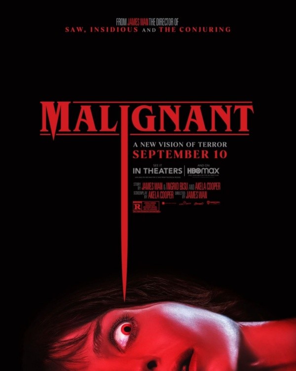 Afiche oficial deMalignant, la nueva película de James Wan.