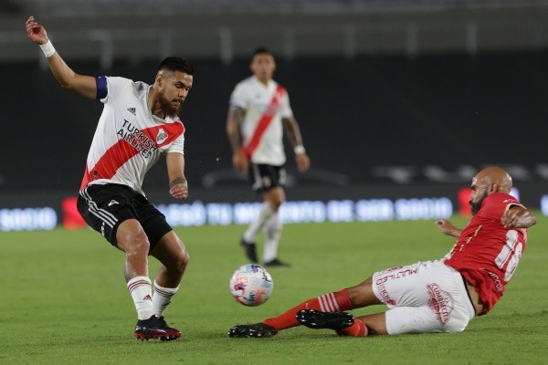 Paulo Díazes uno de los pilares de River Plate y jugó todos los minutos en la llave ante Argentinos Juniors. Foto: Getty Images