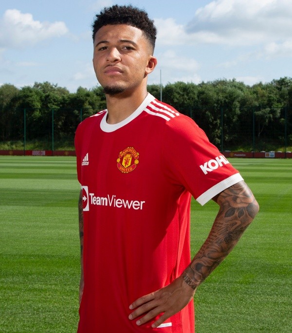 Sancho ya viste los colores del Manchester United. Foto: Man. United