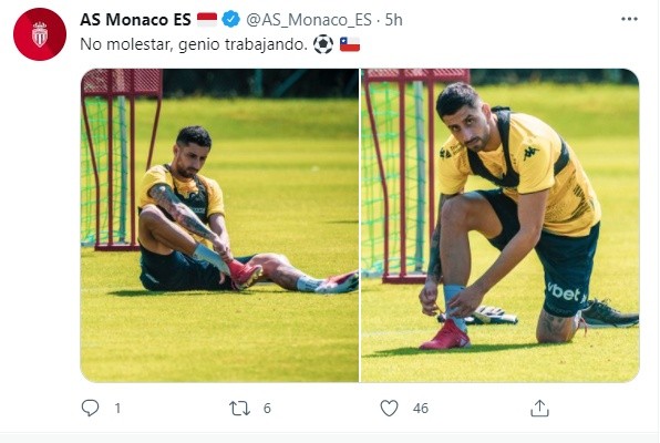 Mónaco sigue de cerca la recuperación de Guillermo Maripán.