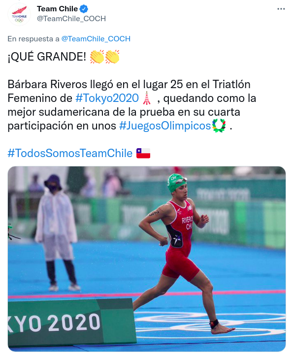 Bárbara Riveros se despide del triatlón en los Juegos Olímpicos. | Foto: Team Chile