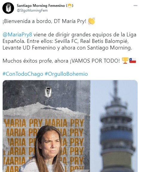 María Pry es la nueva entrenadora de Santiago Morning Femenino.