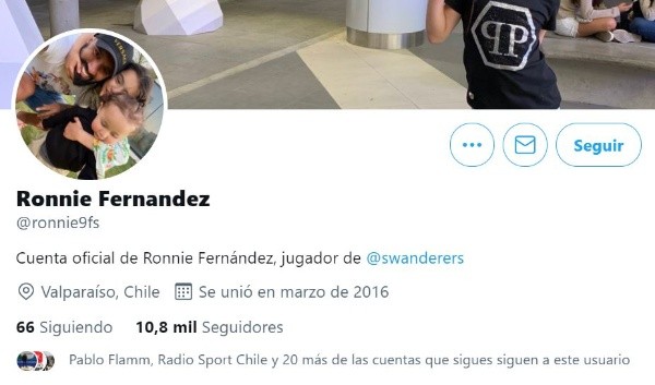 El perfil de Ronnie en Twitter