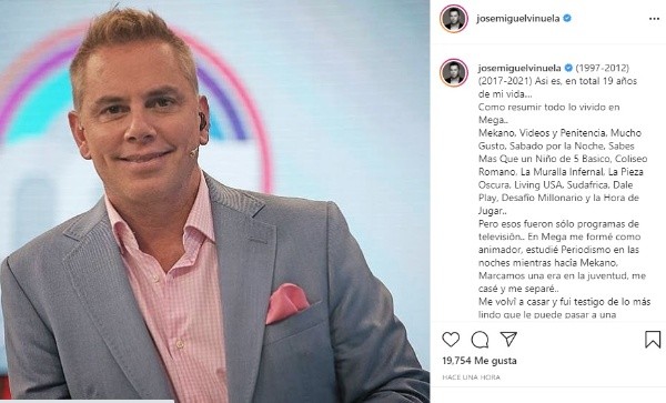 José Miguel Viñuela en Instagram