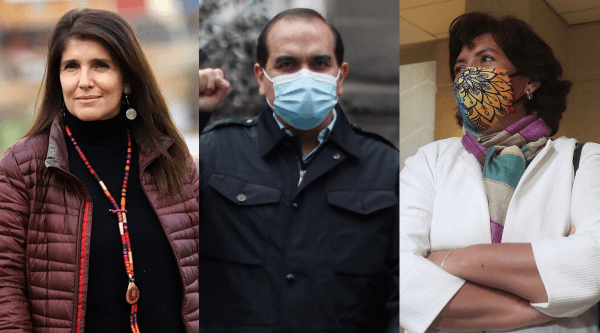 Los candidatos Paula Narváez, Carlos Maldonado y Yasna Provoste