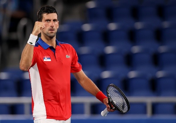 Djokovic celebra en los cuartos de final de Tokio 2020 (Getty)