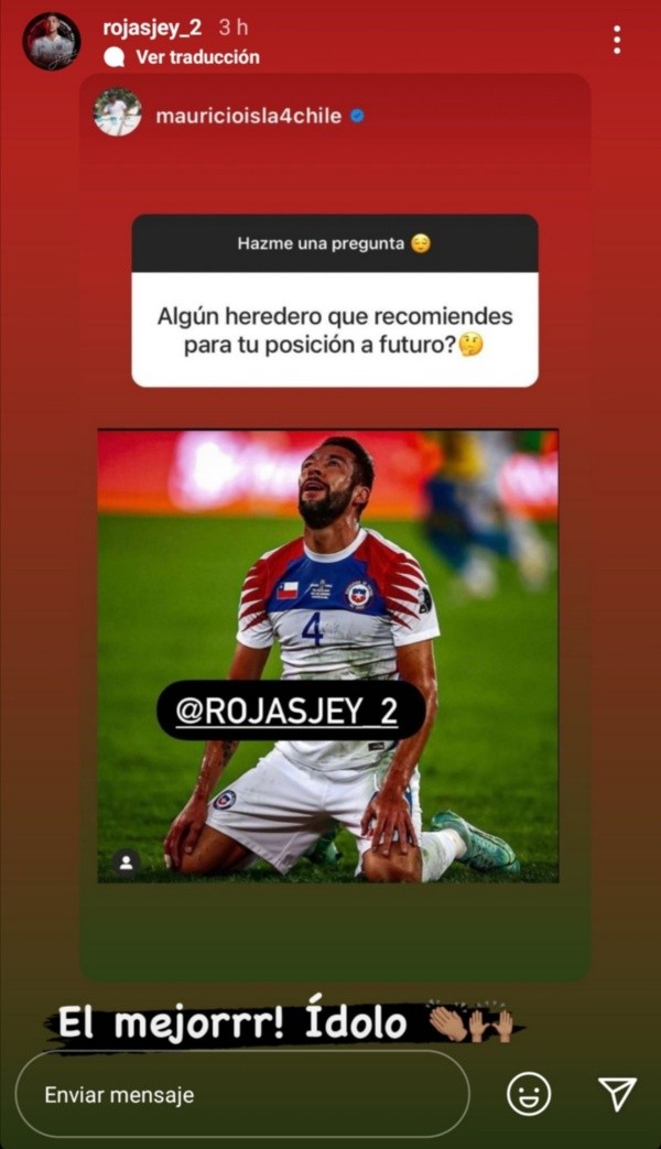 La respuesta del jugador del Cacique a isla.