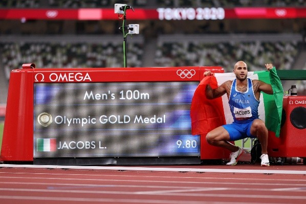 Jacobs de Italia se quedó con el oro en los 100 metros planos. Foto: Getty Images