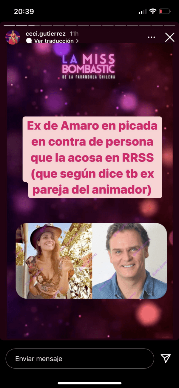 Las historias con que Cecilia Gutiérrez llamó la atención sobre la situación que está viviendo la ex de Amaro Gómez-Pablos, Fernanda Valdivia.(1)