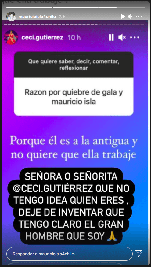 La reacción de Mauricio Isla ante los dichos de Cecilia Gutiérrez.