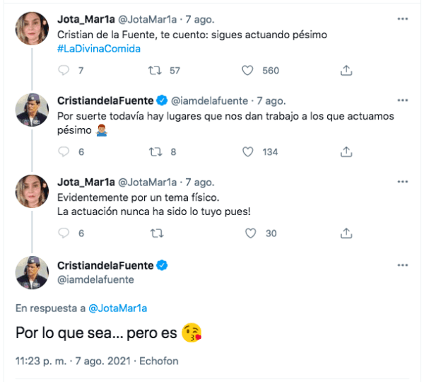 El gracioso intercambio entre Cristián de la Fuente en Twitter.