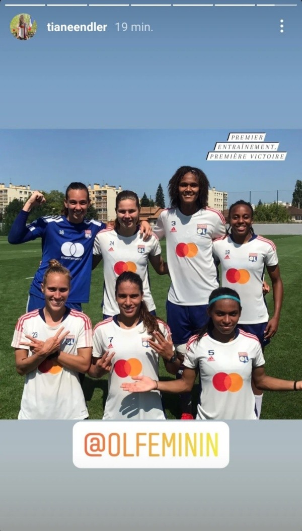Christiane Endler y su primer entrenamiento con el Olympique Lyon.