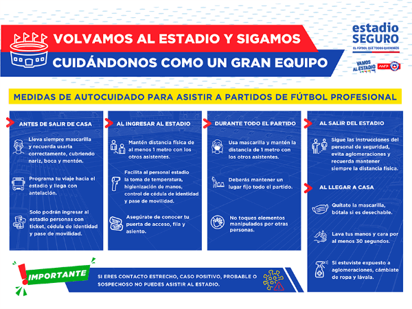 Guía de recomendaciones. (Foto: Estadio Seguro).