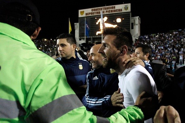 Lionel Messi y Jorge Sampaoli en la selección argentina.