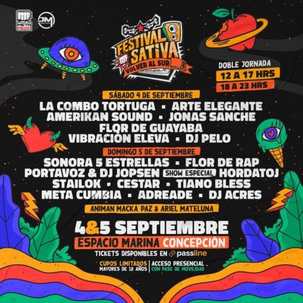 La parrilla de artistas del Festival Sativa.