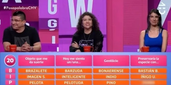 Toby Vega protagonizó un hilarante momento en Pasapalabra al decir que preservaría la especia con un perro. (FOTO: CHV)