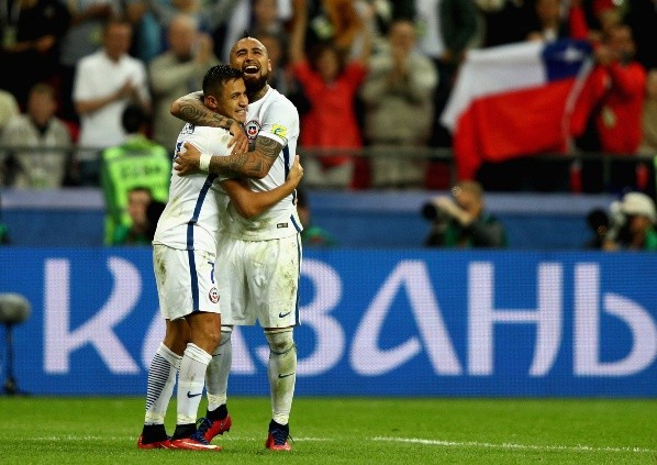 during the FIFA Confederations Cup Russia 2017 Semi-Final between Portugal and Chile at Kazan Arena on June 28, 2017 in Kazan, Russia.-Not Released (NR)