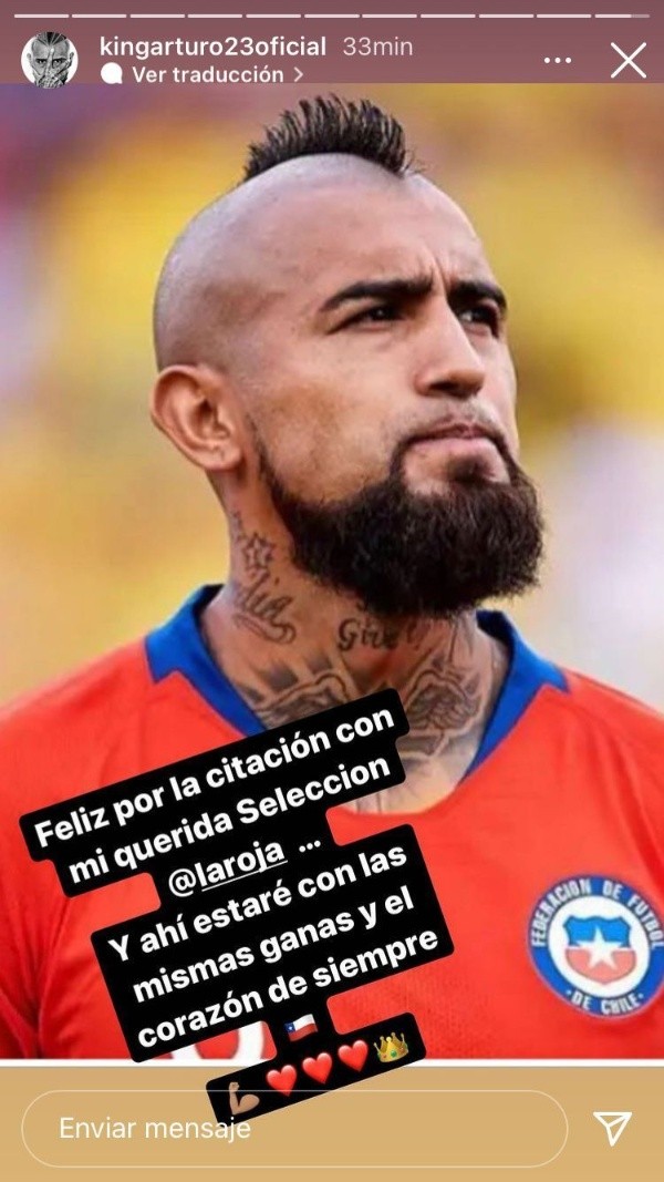 Vidal quiere estar sí o sí en la Selección.