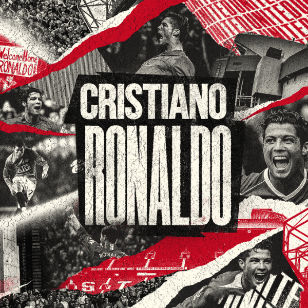 La imagen con la que Manchester United presentó a Cristiano Ronaldo.