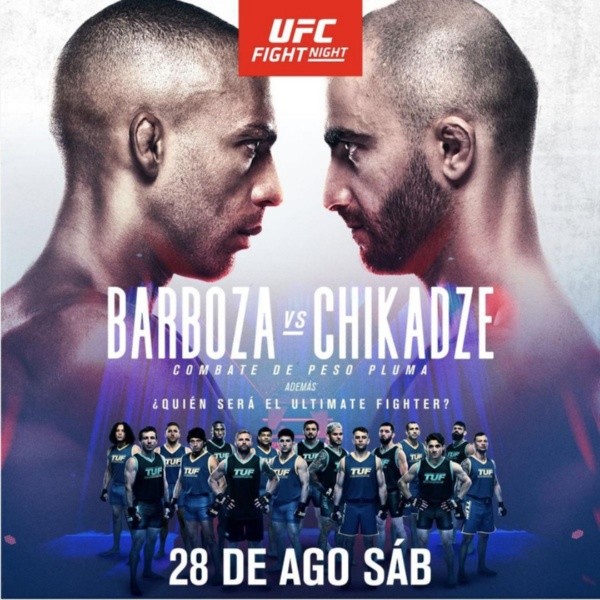 Afiche oficial UFC Vegas 35: Barboza vs Chikadze. (Foto: UFC)