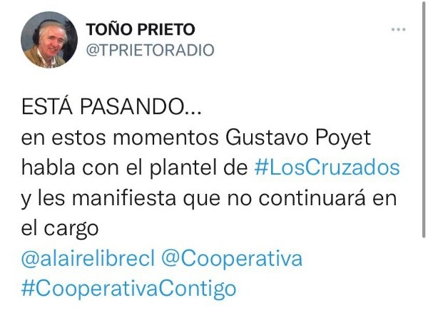 El tuiteo del Toño Prieto