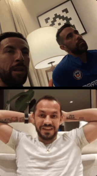 Tremendo Live entre Mauricio Isla, Claudio Bravo y Marcelo Díaz.