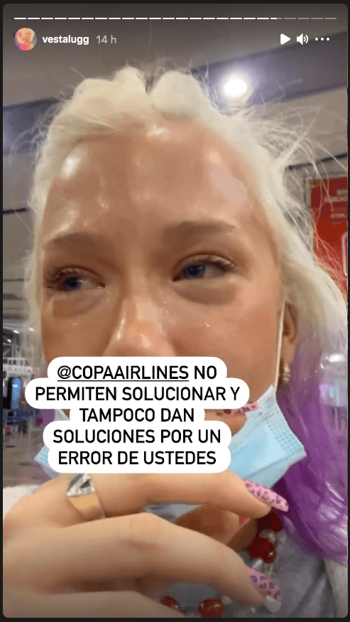 Vesta Lugg rompe en llanto y vive dramática situación con aerolínea.(6)