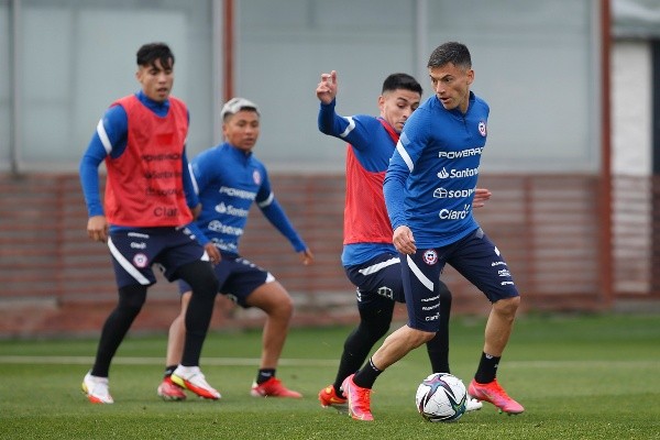Último entrenamiento de la selección chilena antes de jugar con Brasil (Carlos Parra, ANFP)