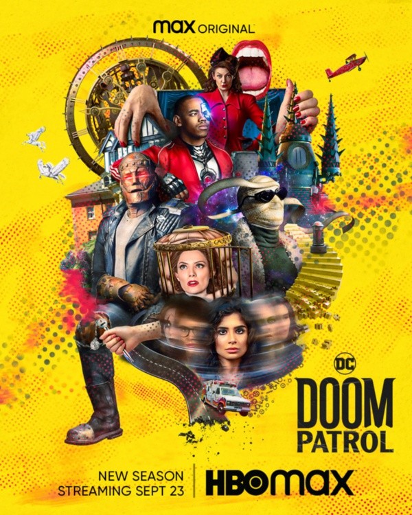 El afiche oficial de la tercera temporada de 
   Doom Patrol.