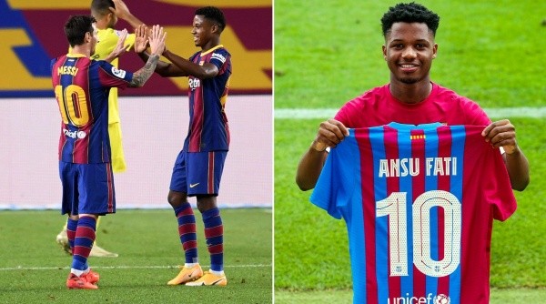 Ansu Fati fue anunciado para ser el heredero de la camiseta 10 de Lionel Messi. (Foto: Getty Images/Barcelona)