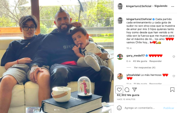 El mensaje de Vidal a sus hijos. Foto: Instagram