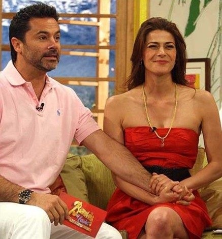 Felipe Camiroaga y Tonka Tomicic en el set de Buenos Días a Todos.
