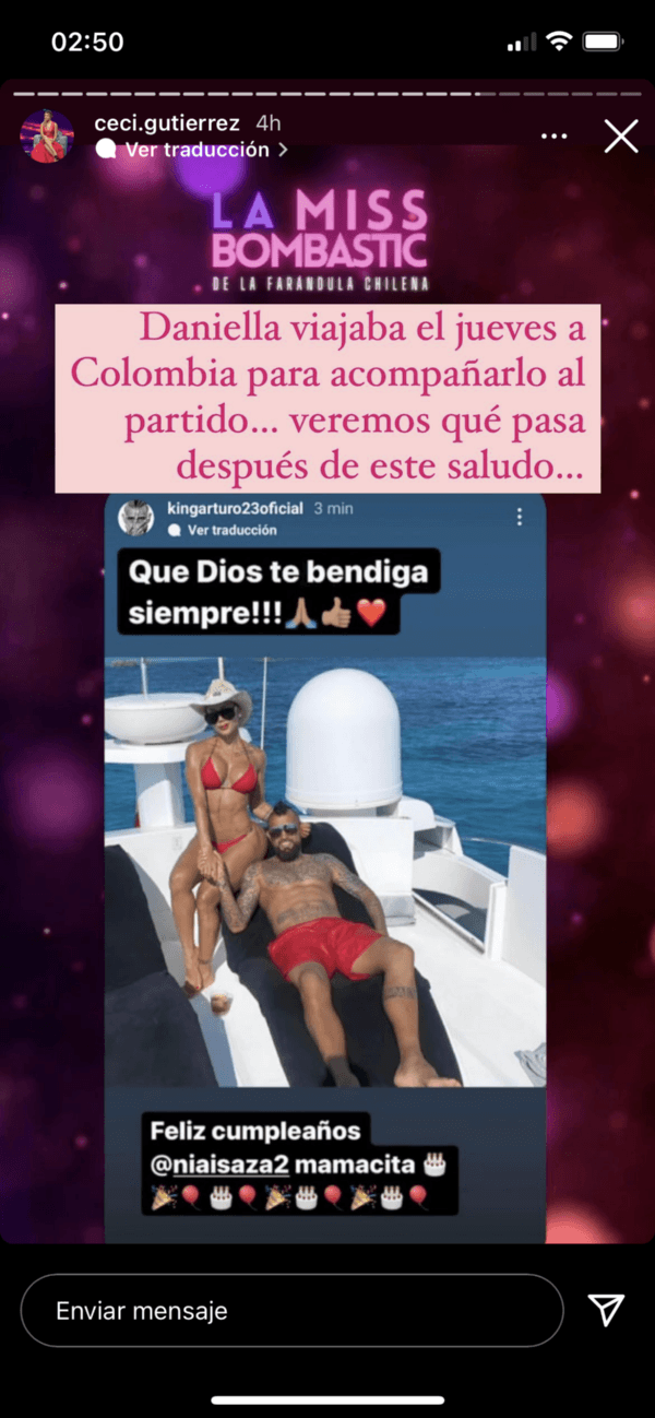 ¿Arturo Vidal lo hace de nuevo? Revelan nuevas evidencias de su romance con Daniella Durán.(8)