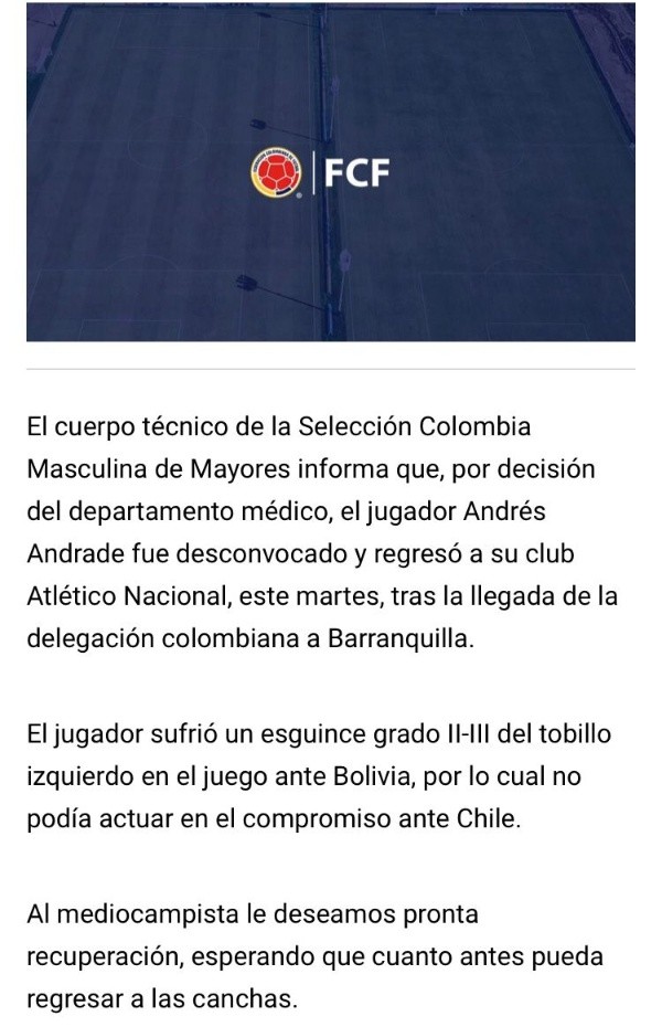 Comunicado Colombia