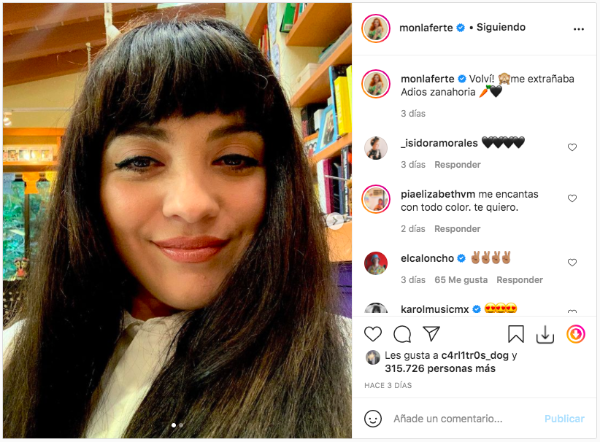 Mon Laferte presenta radical cambio de look.(1)
