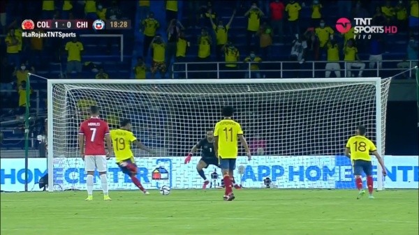 Miguel Borja marca la apertura de la cuenta desde los 12 pasos (Pantallazo)