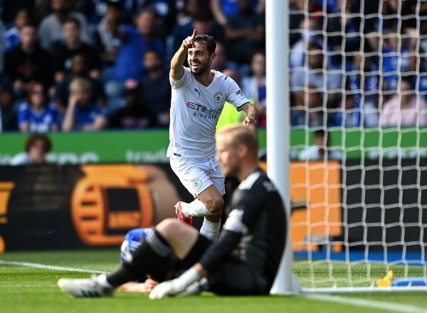 Bernardo Silva le dio el triunfo al Manchester City ante el Leicester. Foto: Getty Images