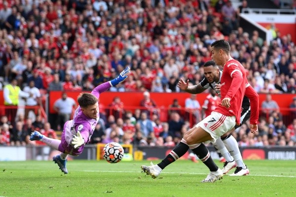 Así fue el primer gol de Cristiano Ronaldo en su regreso al Manchester United. Foto: Getty Images