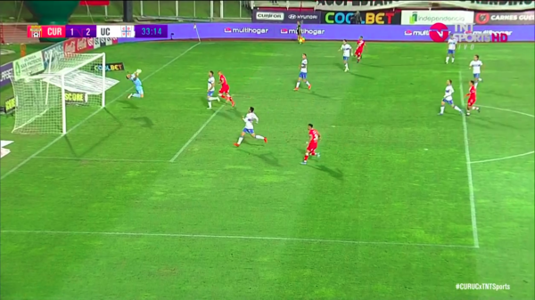 Benegas puso el 1-2 apenas un minuto después del segundo tanto del Toro.(FOTO: TNT Sports)