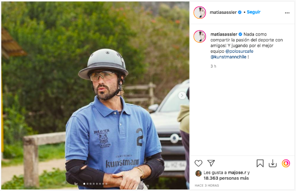 Las fotos que detonaron las críticas en contra de Matías Assler.(1)