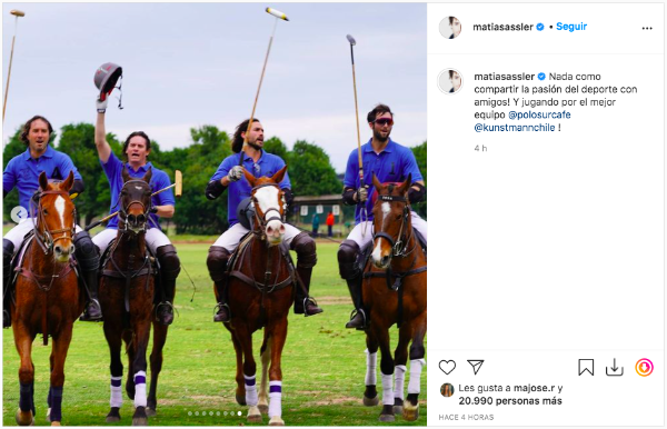 Las fotos que detonaron las críticas en contra de Matías Assler.(8)