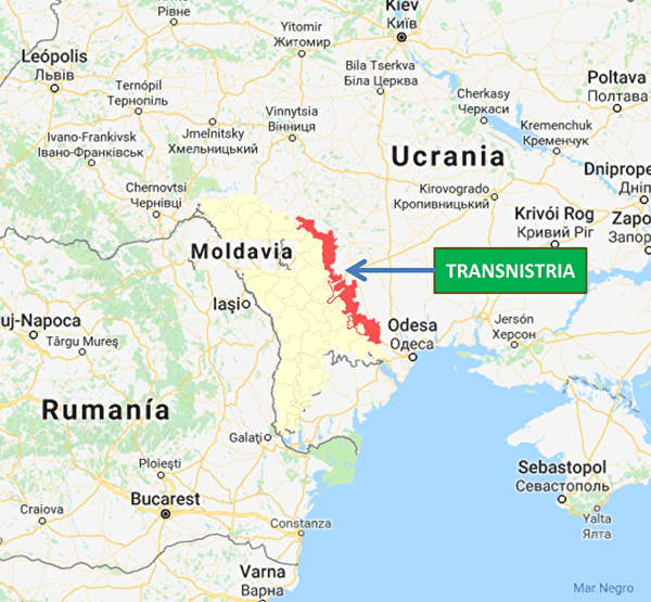 Mapa deTransnistria