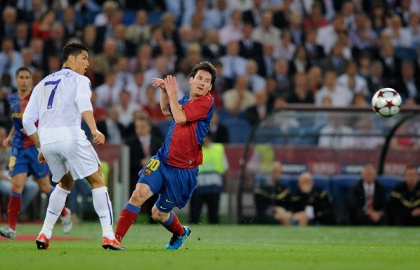 Lionel Messi amargó a última vez de Cristiano y el United en Champions League. Foto: Getty Images