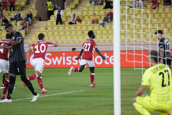 Diatta anotó el único gol del partido con que el Mónaco vence al Sturm Graz. Foto: Mónaco