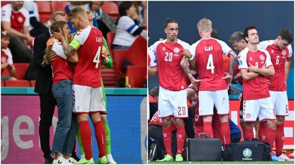 Kjaer consoló a la esposa de Eriksen y formó una muralla para proteger a su compañero.