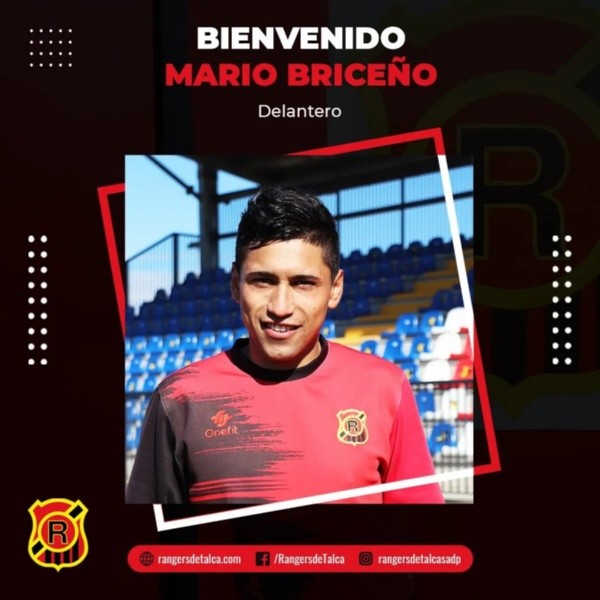 Briceño había sifo oficializado como refuerzo de Rangers apenas el pasado 26 de agosto.