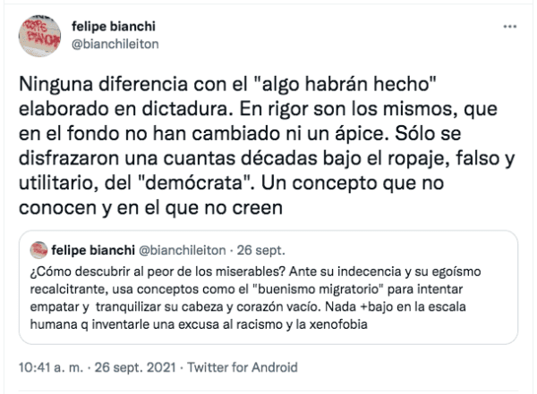 Los descargos de Felipe Bianchi por los ataques a migrantes en Iquique.(6)