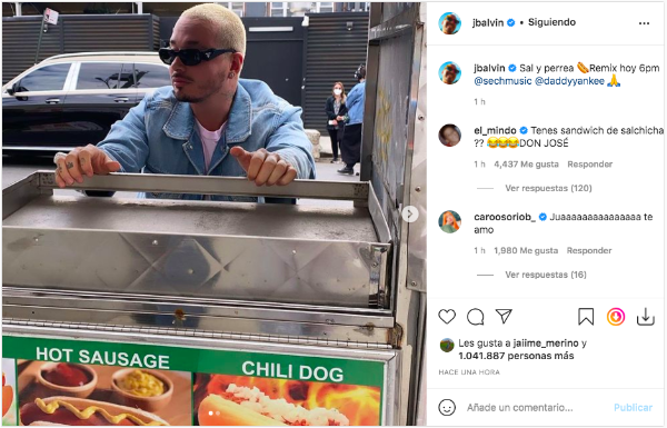 J Balvin se burla de la crítica de Residente en Instagram.(1)