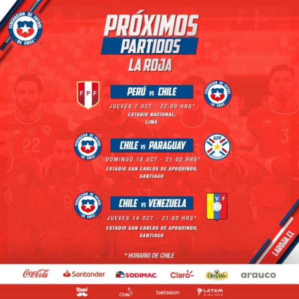 La Roja será local en San Carlos de Apoquindo contra Paraguay y Venezuela. (Foto: La Roja)